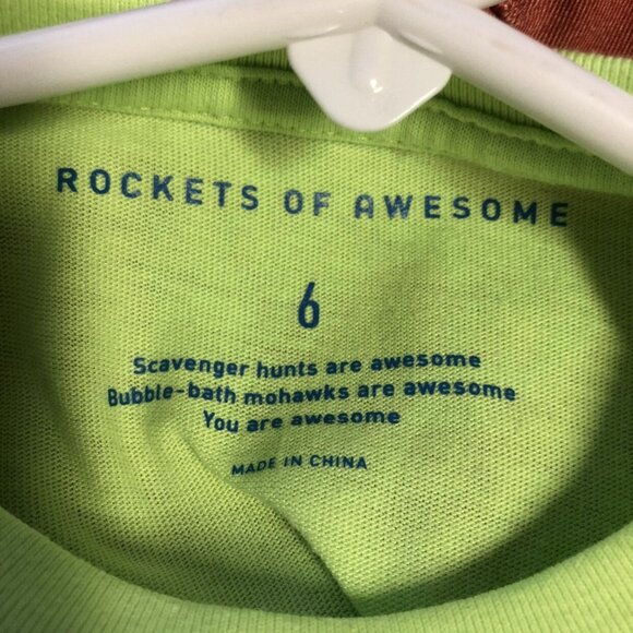 Rockets Of Awesome Size 6 Bright Long Sleeved Lightning Bolt Top - Picture 3 of 4